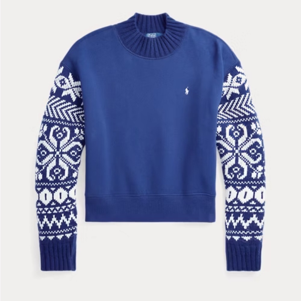 Polo Ralph Lauren Hybrid Mockneck Pullover Size XXS NWT Blue White‎